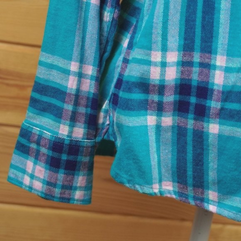 Woolrich Teal and Pink Plaid Shirt Size‎ Medium - Picture 3 of 9